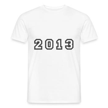 2013 Jahr Zahl - Männer T-Shirt - Weiß - Vorne - AI Model Male 178 dark (178cm)