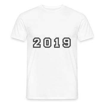 2019 Jahr Zahl - Männer T-Shirt - Weiß - Vorne - AI Model Male 178 dark (178cm)