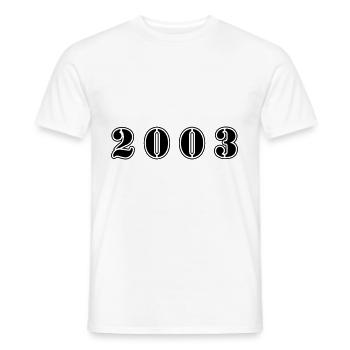 2003 year birthday - Men's T-Shirt - white - Front - AI Model Male 178 dark (178cm)