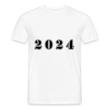 Anniversaire 2024 - T-shirt homme - blanc - Devant - AI Model Male 178 dark (178cm)