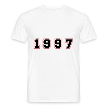 1997 Jahr Zahl - Männer T-Shirt - Weiß - Vorne - AI Model Male 178 dark (178cm)