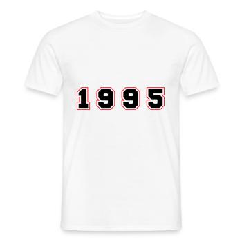 1995 Year Number - Men's T-Shirt - white - Front - AI Model Male 178 dark (178cm)