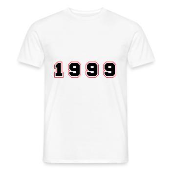 Numéro de l’année 1999 - T-shirt homme - blanc - Devant - AI Model Male 178 dark (178cm)