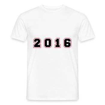 2016 Year Number - Men's T-Shirt - white - Front - AI Model Male 178 dark (178cm)