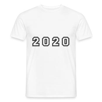 2020 Year Number - Men's T-Shirt - white - Front - AI Model Male 178 dark (178cm)