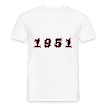 1951 Year Number - Men's T-Shirt - white - Front - AI Model Male 178 dark (178cm)