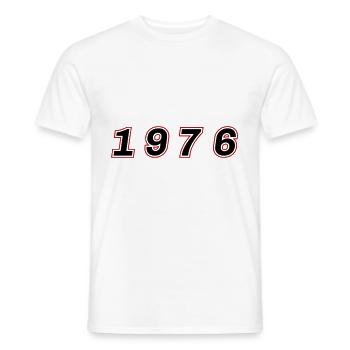 Numéro de l’année 1976 - T-shirt homme - blanc - Devant - AI Model Male 178 dark (178cm)