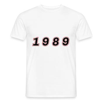 Numéro de l’année 1989 - T-shirt homme - blanc - Devant - AI Model Male 178 dark (178cm)