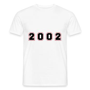 Numéro de l’année 2002 - T-shirt homme - blanc - Devant - AI Model Male 178 dark (178cm)