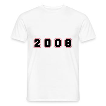 2008 Year Number - Men's T-Shirt - white - Front - AI Model Male 178 dark (178cm)