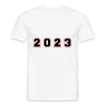2023 Jahr Zahl - Männer T-Shirt - Weiß - Vorne - AI Model Male 178 dark (178cm)