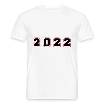 2022 Jahr Zahl - Männer T-Shirt - Weiß - Vorne - AI Model Male 178 dark (178cm)