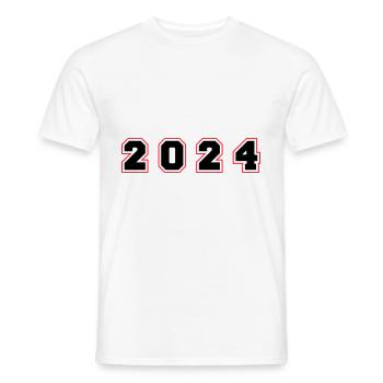2024 year number - Men's T-Shirt - white - Front - AI Model Male 178 dark (178cm)