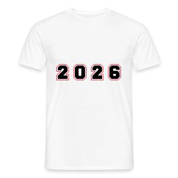 2026 Year Number - Men's T-Shirt - white - Front - AI Model Male 178 dark (178cm)