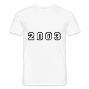 2003 Year Number - Men's T-Shirt - white - Front - AI Model Male 178 dark (178cm)