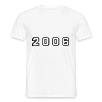 2006 Year Number - Men's T-Shirt - white - Front - AI Model Male 178 dark (178cm)
