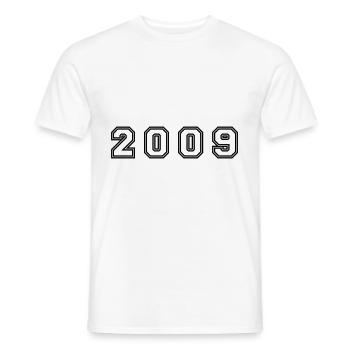 Numéro de l’année 2009 - T-shirt homme - blanc - Devant - AI Model Male 178 dark (178cm)
