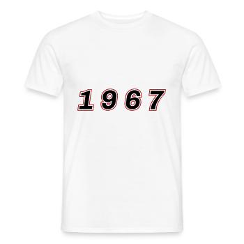 1967 Year Number - Men's T-Shirt - white - Front - AI Model Male 178 dark (178cm)