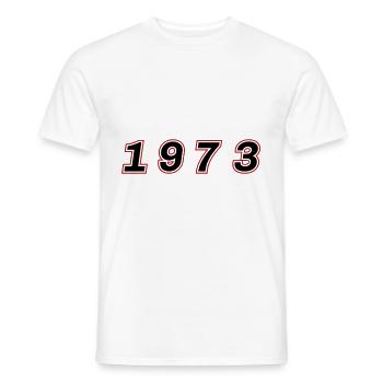 Numéro de l’année 1973 - T-shirt homme - blanc - Devant - AI Model Male 178 dark (178cm)