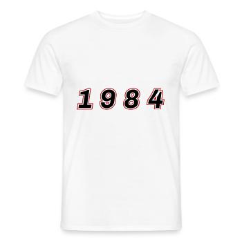 Numéro de l’année 1984 - T-shirt homme - blanc - Devant - AI Model Male 178 dark (178cm)