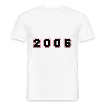 2006 Year Number - Men's T-Shirt - white - Front - AI Model Male 178 dark (178cm)