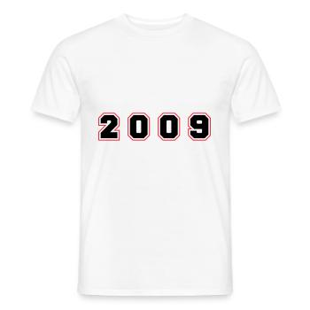 Numéro de l’année 2009 - T-shirt homme - blanc - Devant - AI Model Male 178 dark (178cm)