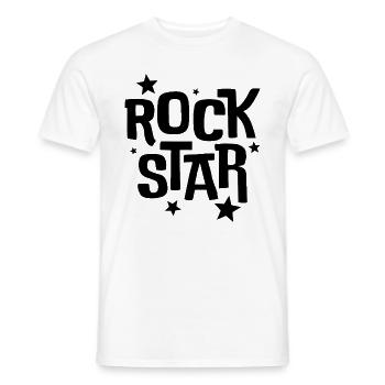 Rock Star - T-shirt homme - blanc - Devant - AI Model Male 178 dark (178cm)