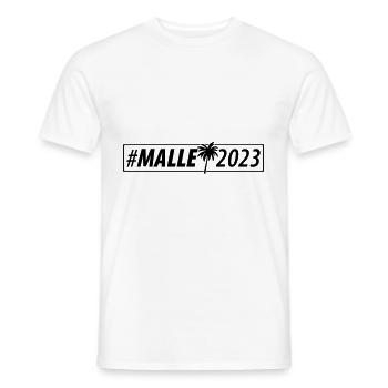 Malle 2023 - Men's T-Shirt - white - Front - AI Model Male 178 dark (178cm)