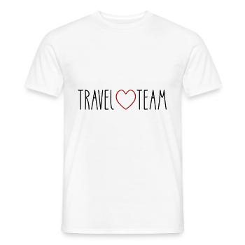 Travel Team Herz - Männer T-Shirt - Weiß - Vorne - AI Model Male 178 dark (178cm)