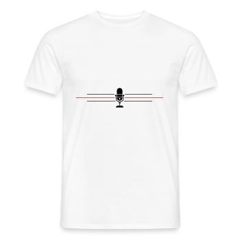 Podcast Mikrofon Icon - Männer T-Shirt - Weiß - Vorne - AI Model Male 178 dark (178cm)