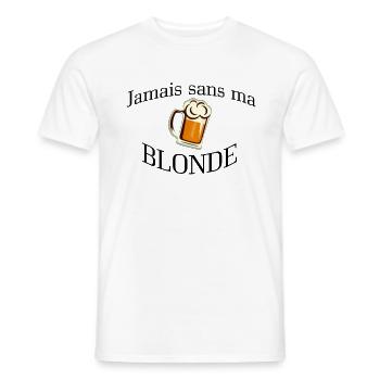 Jamais sans ma blonde - T-shirt homme - blanc - Devant - AI Model Male 178 dark (178cm)