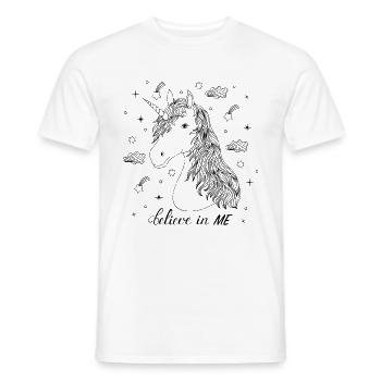 Coloring picture motif Unicorn fabric coloring Unicorn - Men's T-Shirt - white - Front - AI Model Male 178 dark (178cm)