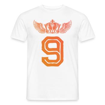9 Zahl Krone - Männer T-Shirt - Weiß - Vorne - AI Model Male 178 dark (178cm)