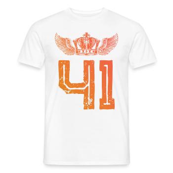 41 Zahl Krone - Männer T-Shirt - Weiß - Vorne - AI Model Male 178 dark (178cm)