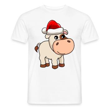 Kuh Comic Weihnachten - Männer T-Shirt - Weiß - Vorne - AI Model Male 178 dark (178cm)