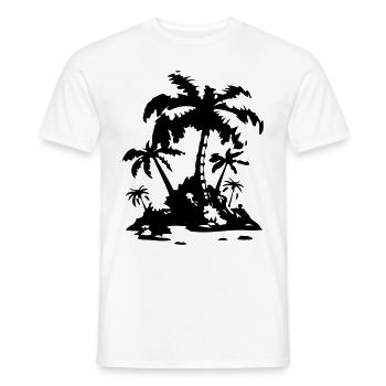 Palm Island Silhouette Symbol - Men's T-Shirt - white - Front - AI Model Male 178 dark (178cm)