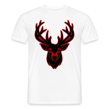 Deer Silhouette Head - Men's T-Shirt - white - Front - AI Model Male 178 dark (178cm)