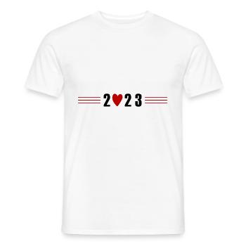 2023 Jahr Herz - Männer T-Shirt - Weiß - Vorne - AI Model Male 178 dark (178cm)