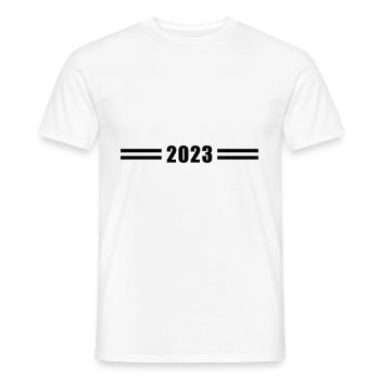 2023 Jahr - Männer T-Shirt - Weiß - Vorne - AI Model Male 178 dark (178cm)