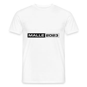 Malle 2023 - Men's T-Shirt - white - Front - AI Model Male 178 dark (178cm)