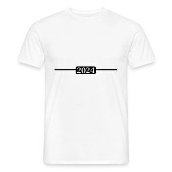 Année 2024 - T-shirt homme - blanc - Devant - AI Model Male 178 dark (178cm)