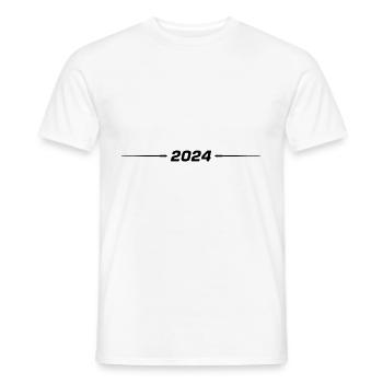 2024 année - T-shirt homme - blanc - Devant - AI Model Male 178 dark (178cm)
