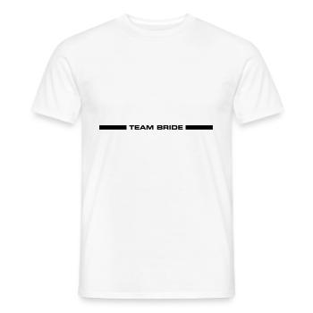 Team Bride Wedding Saying - Men's T-Shirt - white - Front - AI Model Male 178 dark (178cm)
