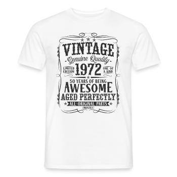Vintage 1972 Vintage 50 Cadeau d’anniversaire - T-shirt homme - blanc - Devant - AI Model Male 178 dark (178cm)