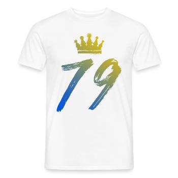 79 Number crown - Men's T-Shirt - white - Front - AI Model Male 178 dark (178cm)