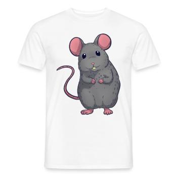 Souris RAT - T-shirt homme - blanc - Devant - AI Model Male 178 dark (178cm)