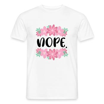 Funny Nope Saying Sarcasm Lover Colleague G - Men's T-Shirt - white - Front - AI Model Male 178 dark (178cm)