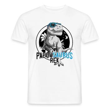 Cadeau Meilleur Papou Dinosaure Fête Des Pères - T-shirt homme - blanc - Devant - AI Model Male 178 dark (178cm)