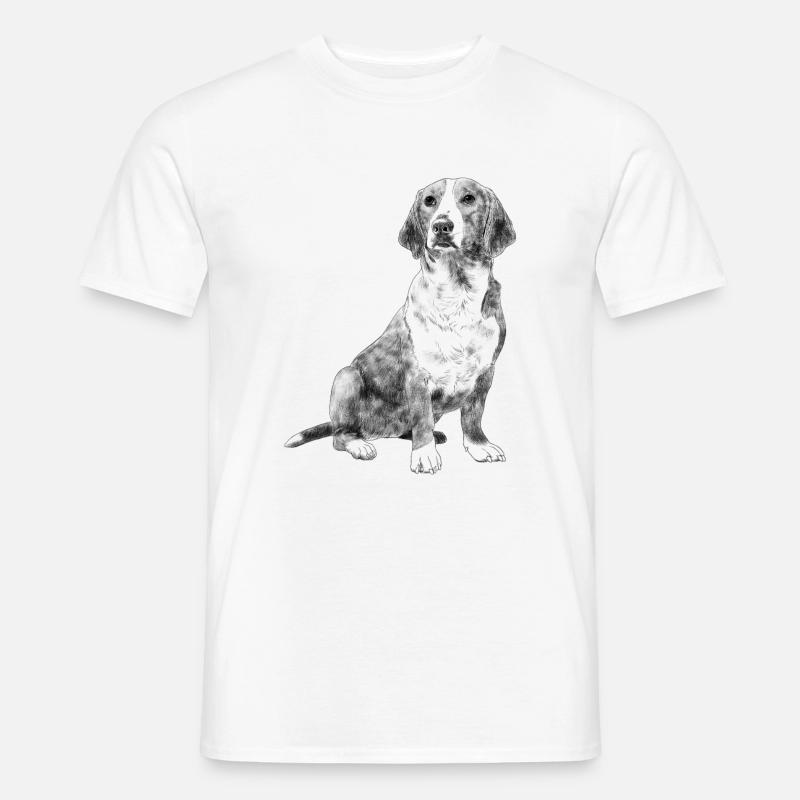 Sitzender Westfälische Dachsbracke Hund - Männer T-Shirt - Weiß