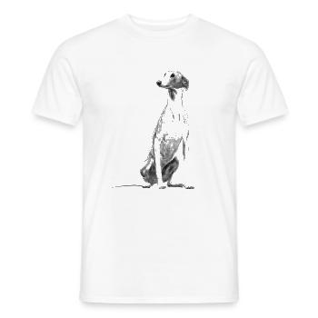 Sitting Whippet Dog - Men's T-Shirt - white - Front - AI Model Male 178 dark (178cm)
